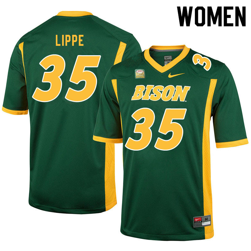 Women #35 Jake Lippe North Dakota State Bison College Football Jerseys Sale-Green